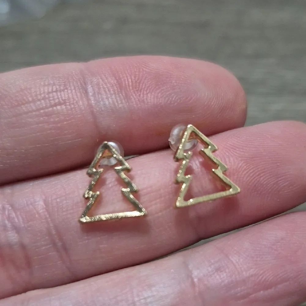 💥$5 BUNDLED💥Novelty Cut-Out Tree Stud Earrings | Holiday Jewelry Gifts for Her